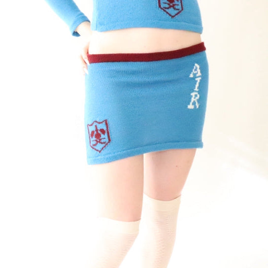 'Air' Mini Skirt - Blue/Maroon/White